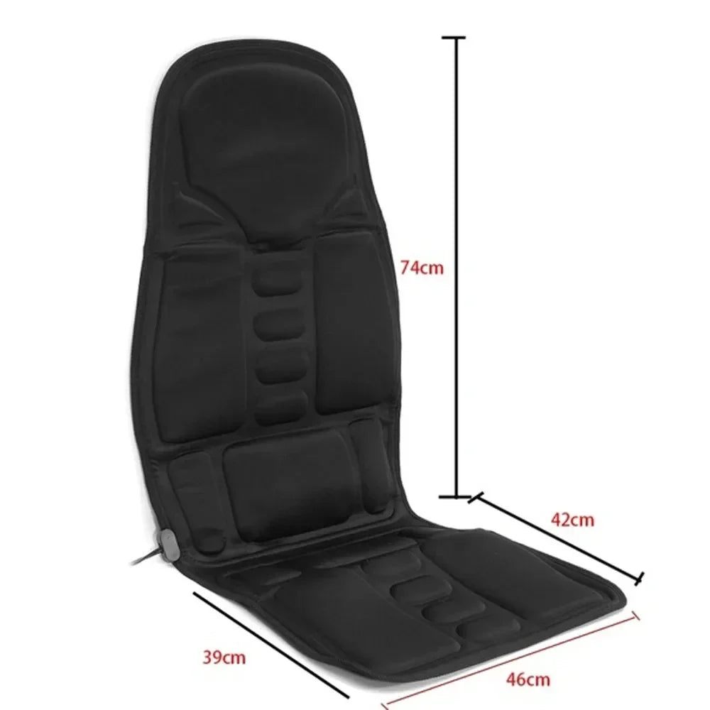Car Electric Massage Chair Pad Heating Vibrating Back Massager Chair Cushion With Remote Controls Home Office Lumbar Pain Relief