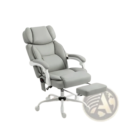 Massage Office Chair with Heat and Retractable Footrest