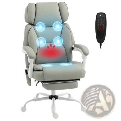 Massage Office Chair with Heat and Retractable Footrest