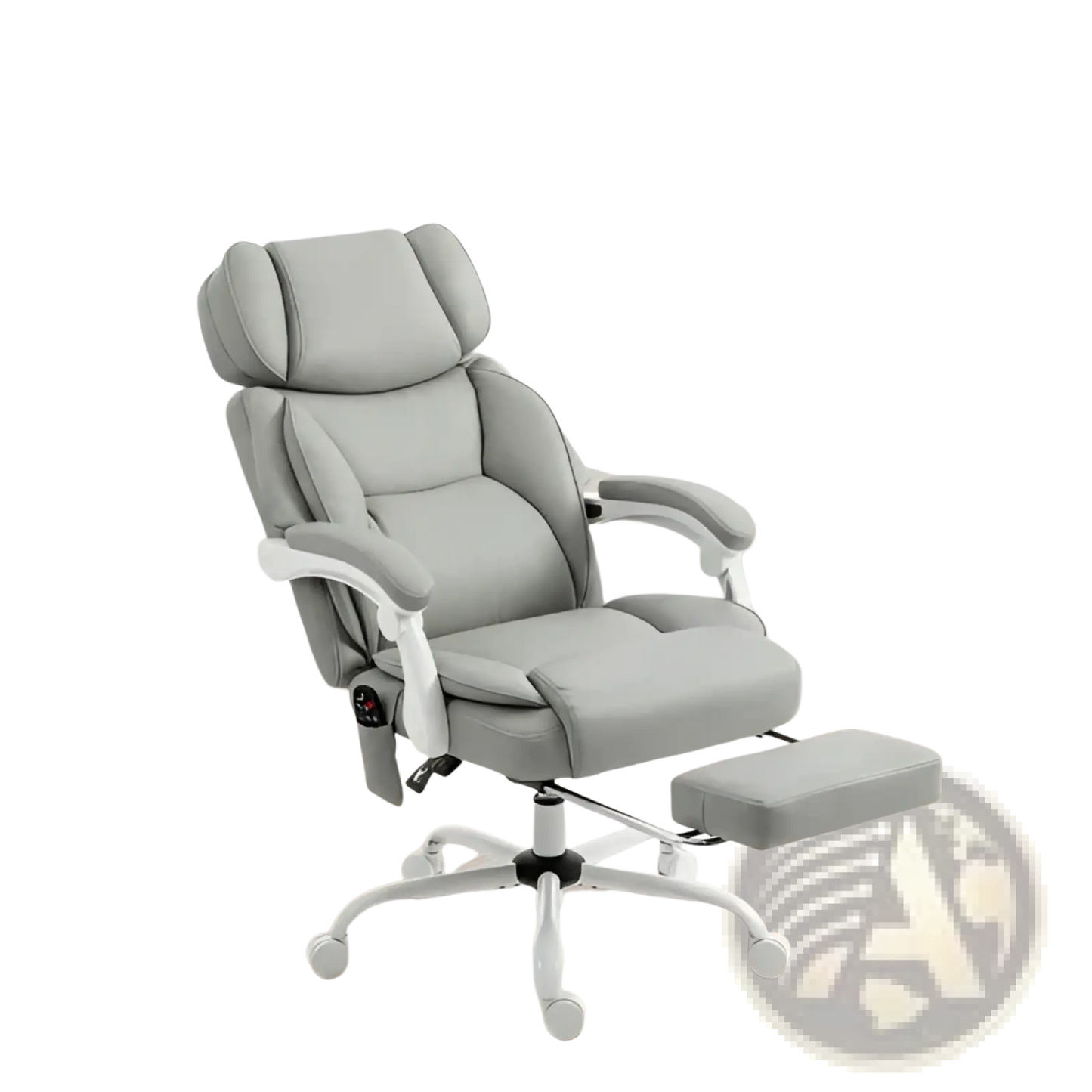 Massage Office Chair with Heat and Retractable Footrest