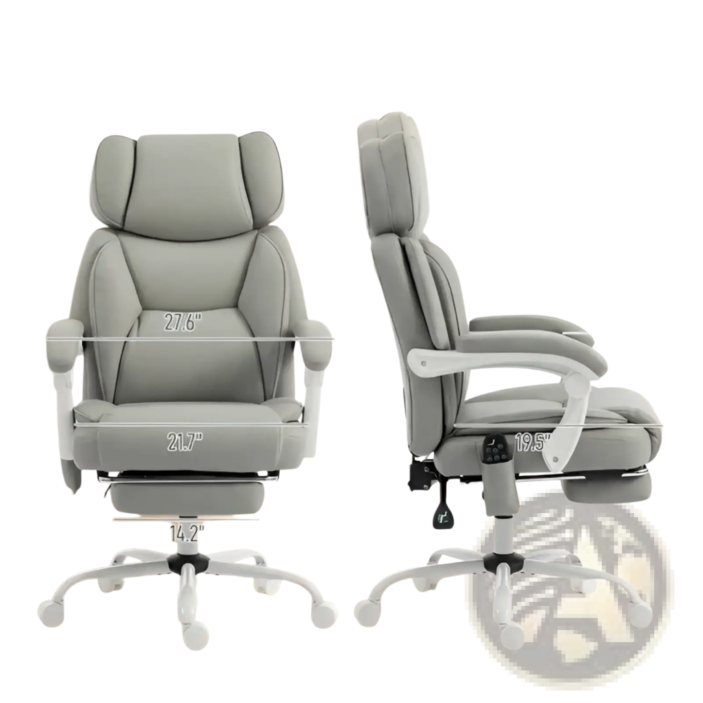 Massage Office Chair with Heat and Retractable Footrest