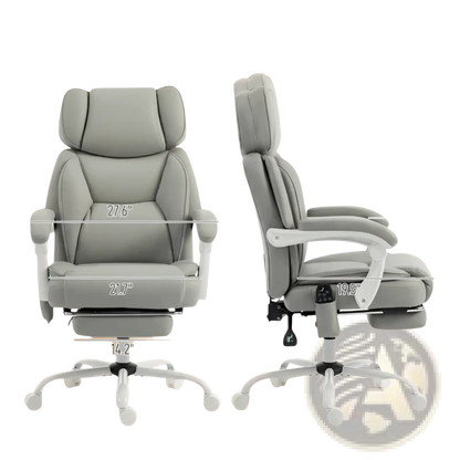 Massage Office Chair with Heat and Retractable Footrest